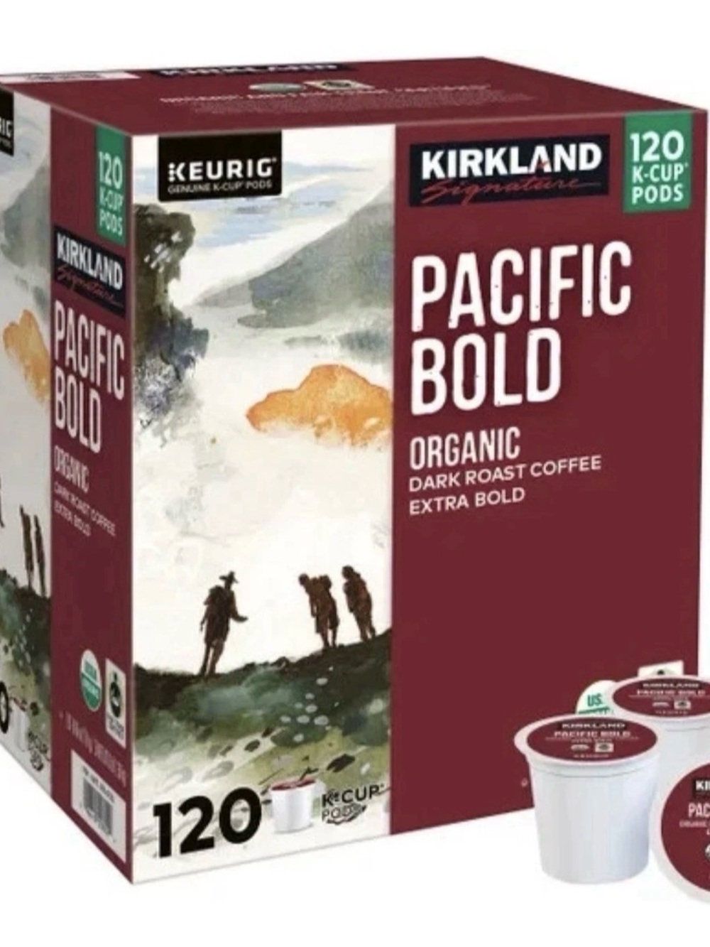 Kirkland Signature Pacific Bold Organic Dark Roast K-Cup Pods -120cts